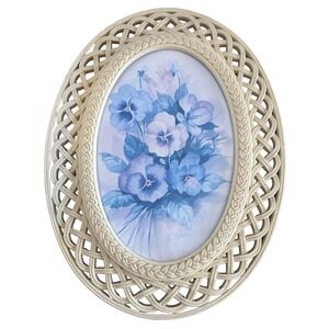 1970s  Oval Homco Pansy  Bouquet  Print By Fran Anderson